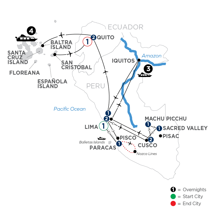 From the Inca Empire to the Peruvian Amazon with the Nazca Lines & Galápagos Cruise